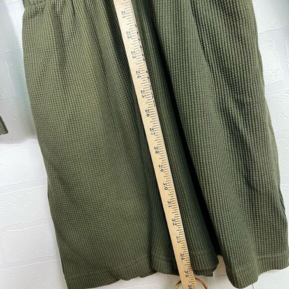 Morning side Womens Waffle Knit Romper Size Small Army Green Vintage Cotton Long - Picture 11 of 15